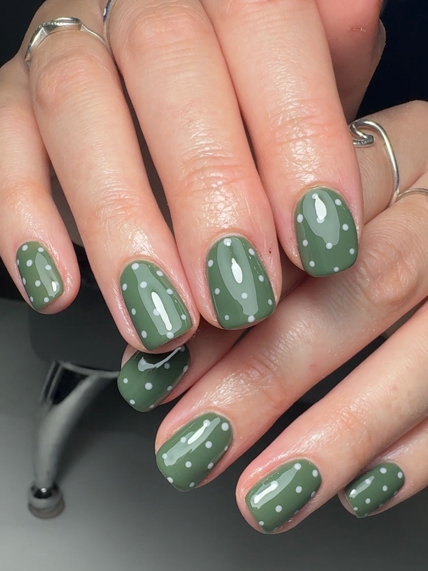 Sage Green Nails with Tiny White Floral Details — DP4QrlTDHiSNatural Beauty Leeds- Home based salon pudsey ls28.jpg