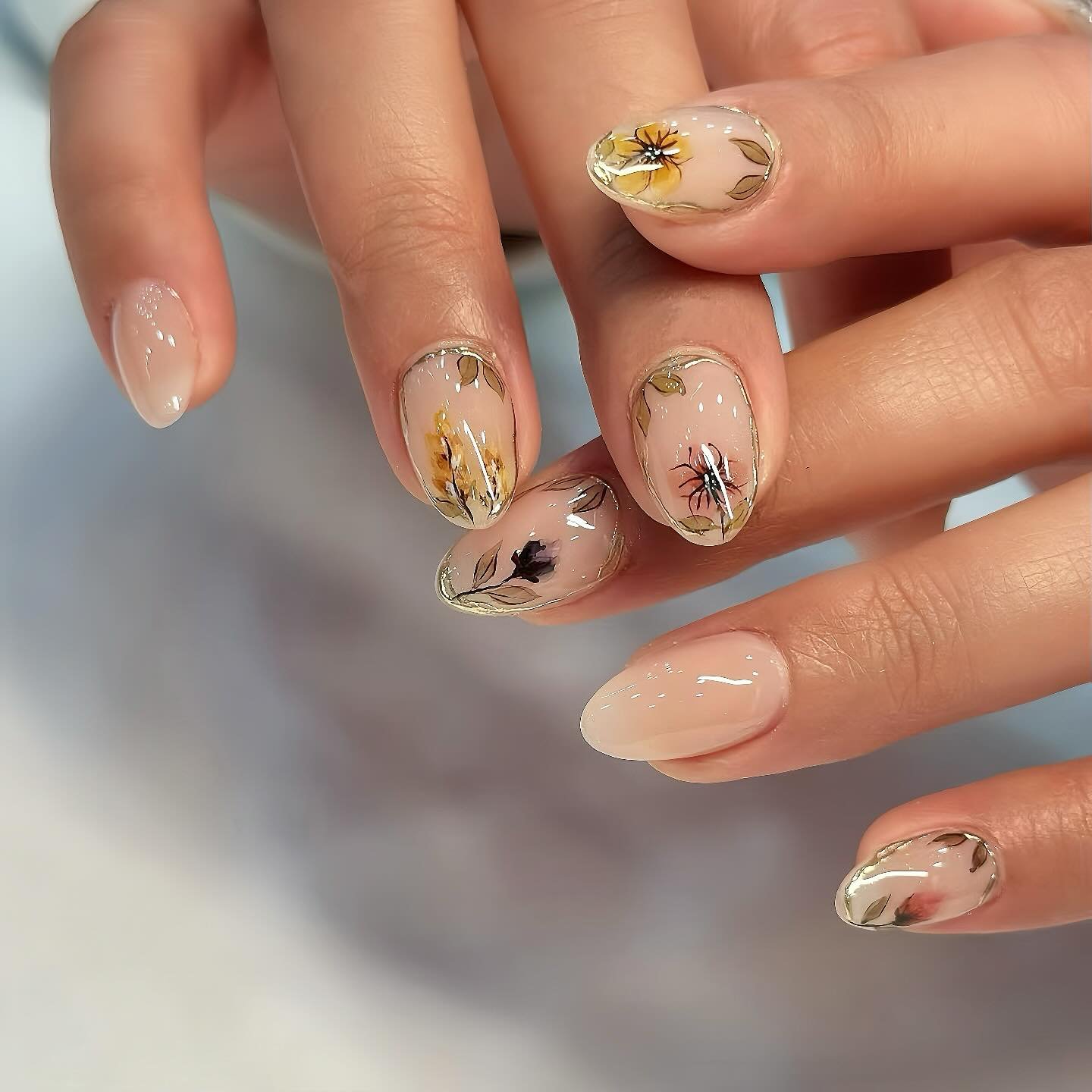 Sheer Nude Nails with Fine Floral and Leaf Illustrations — DIhJ-wUT-gTMaison Nail Spa.jpg