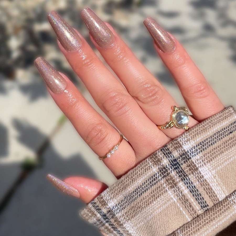 Pink Chrome Almond Nails with a Soft Gloss