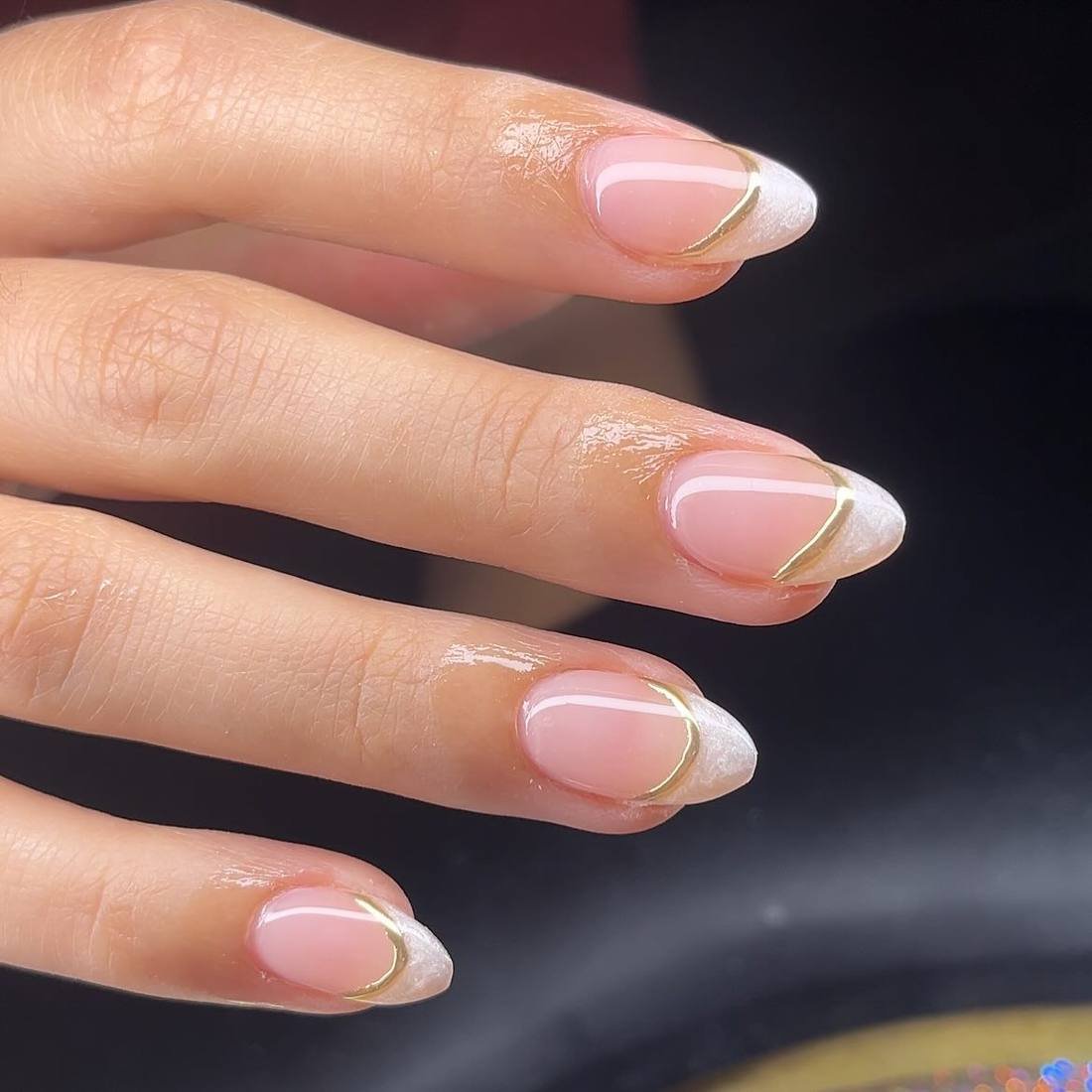 Short Natural Nails with Fine White French Tips