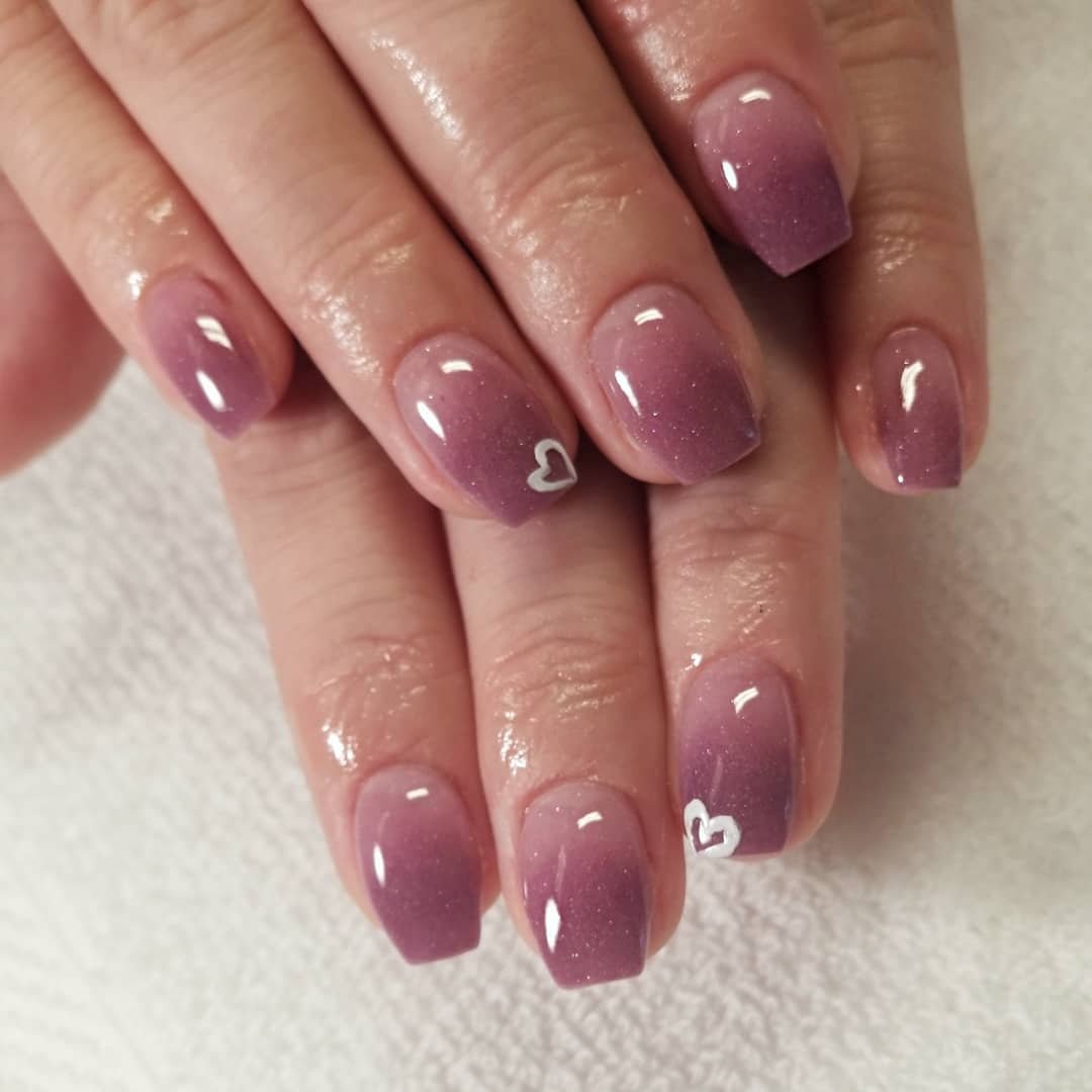 Glossy Mauve Coffin Nails
