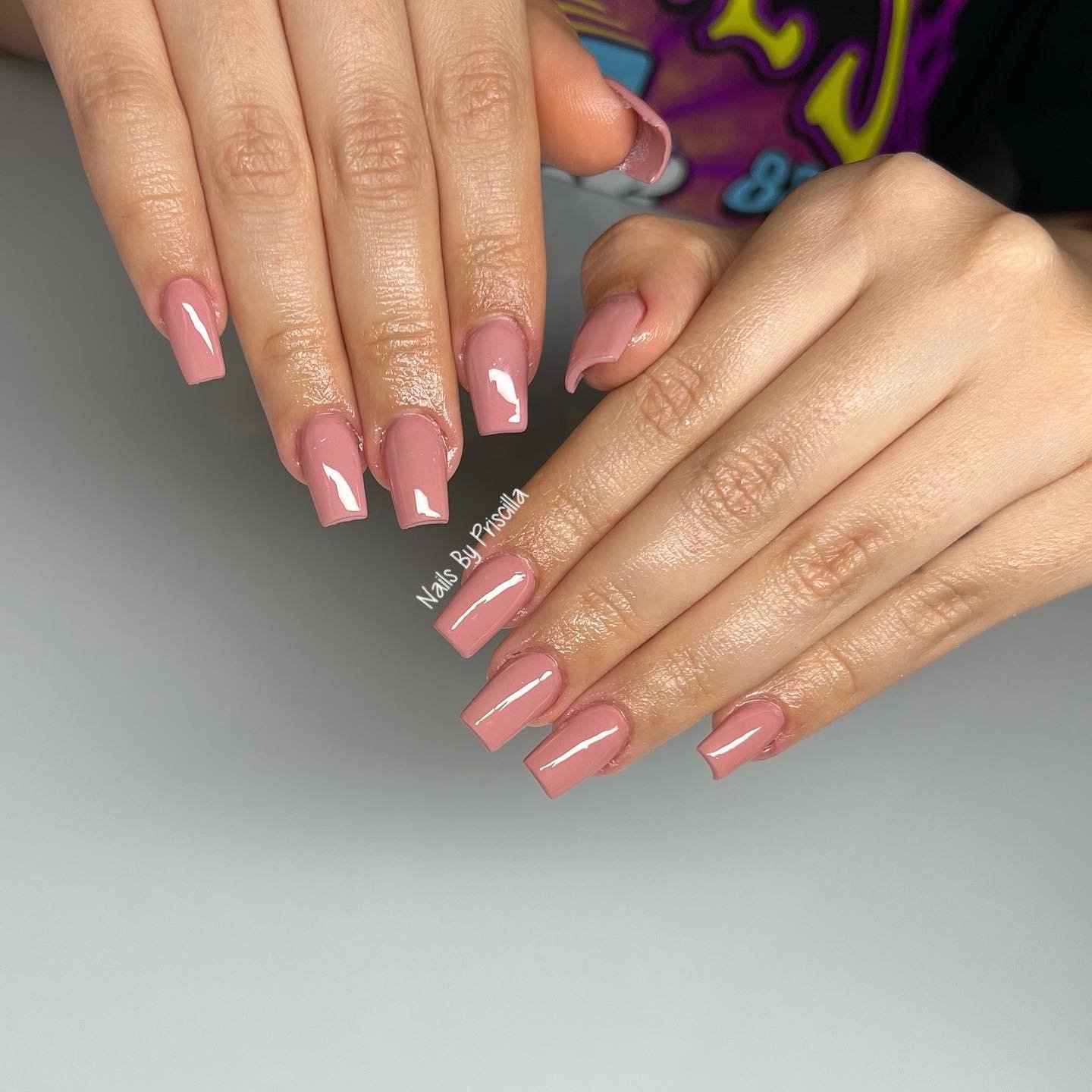 Pink Coffin Nails with White and Gold Accents