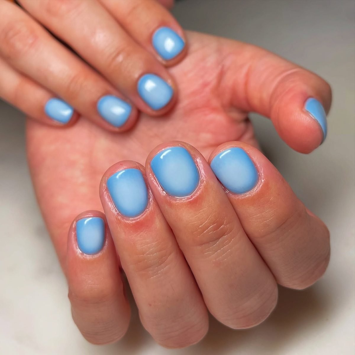 Bright Blue Short Nails