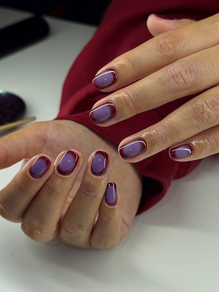 Deep Purple Short Nails