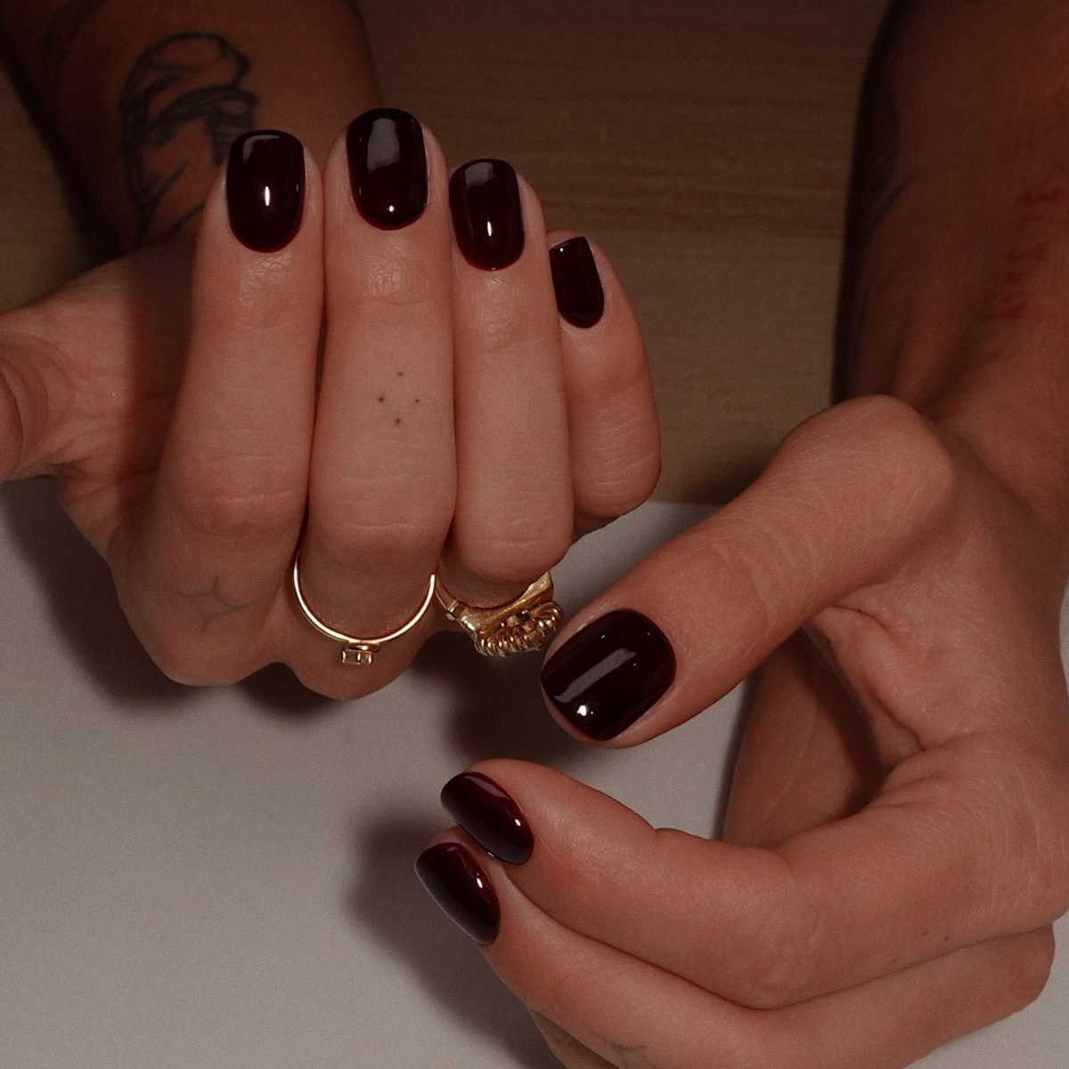 Deep Burgundy Short Nails